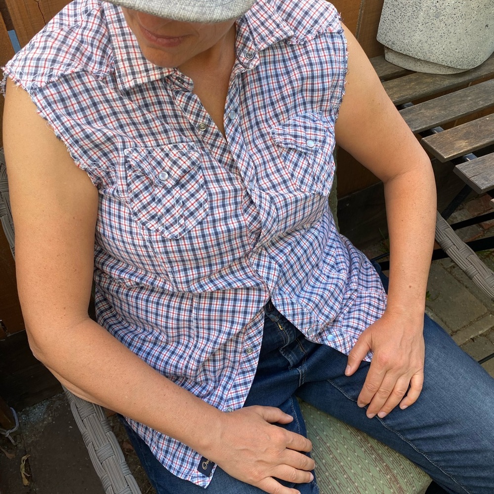 Plaid Muscle Top Western Style